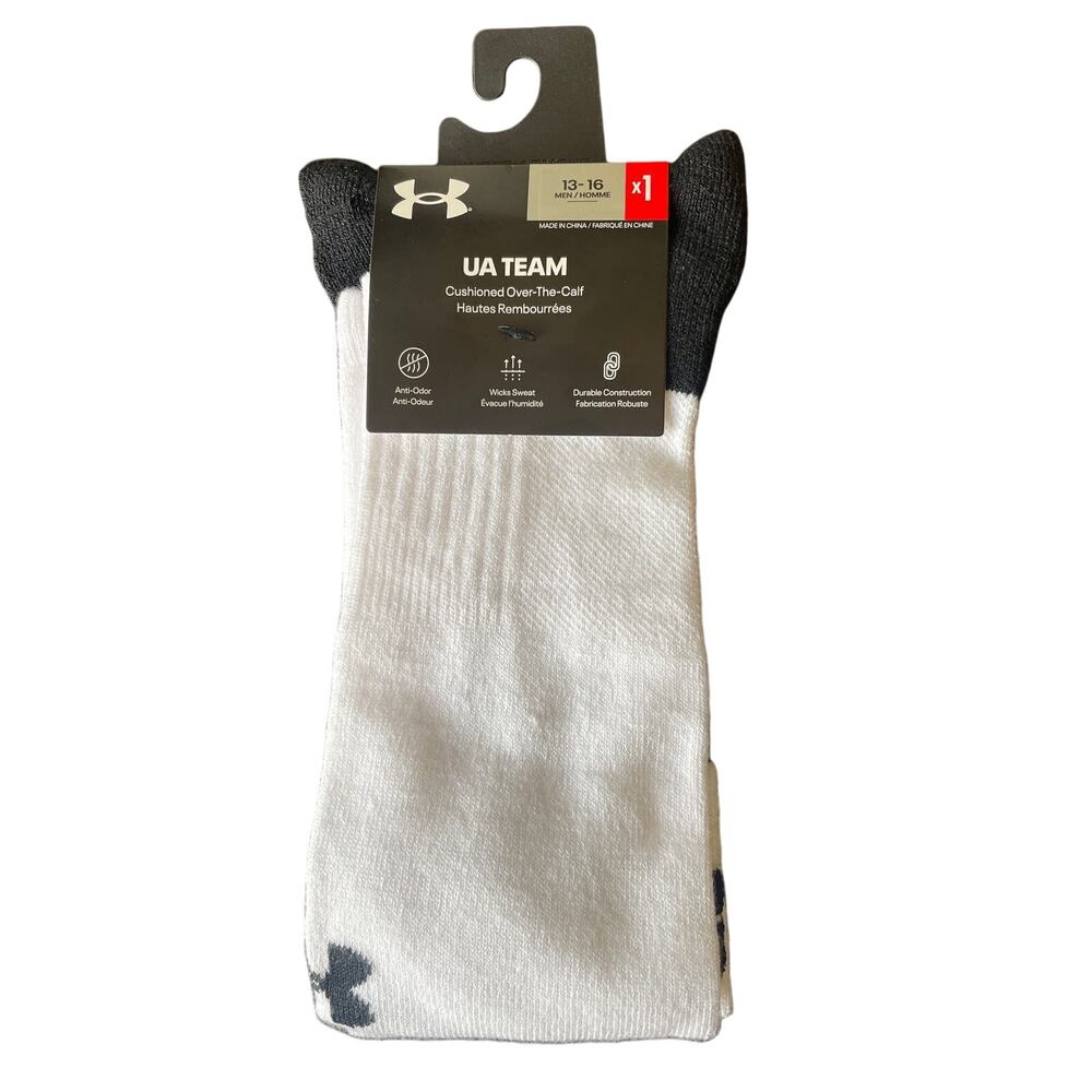 Under Armour Team Socks size 13-16 Men Cushioned Over-the-Calf